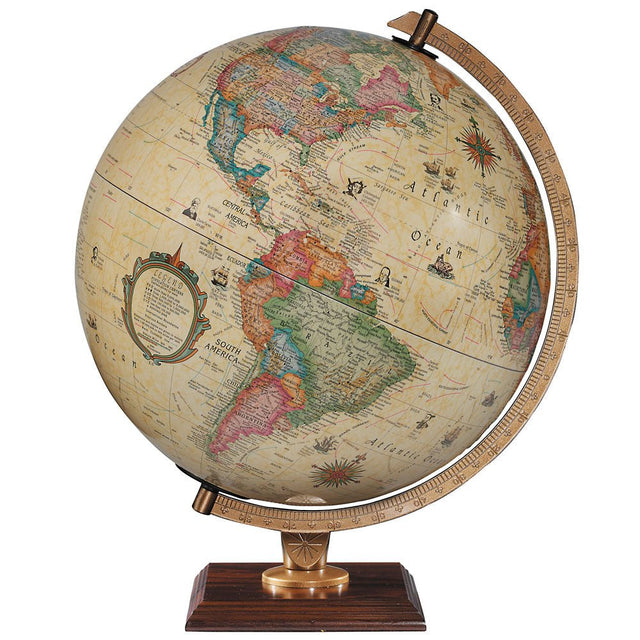 Replogle Carlyle 12 - Inch Illuminated Antique Desktop Globe - Desk Globes - GlobeStore.com - 83502