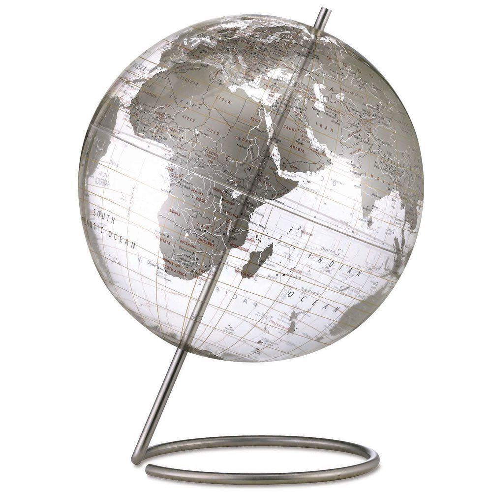 Replogle Crystal Marquise 12 - Inch Clear & Silver Desktop Globe - Desk Globes - GlobeStore.com - 80506
