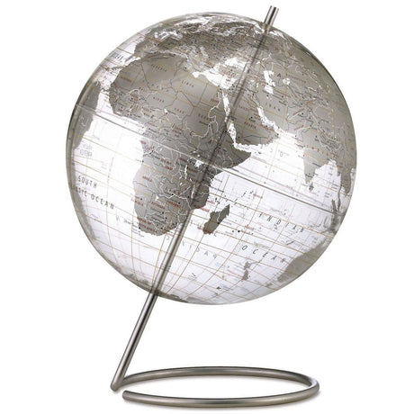 Replogle Crystal Marquise 12 - Inch Clear & Silver Desktop Globe - Desk Globes - GlobeStore.com - 80506
