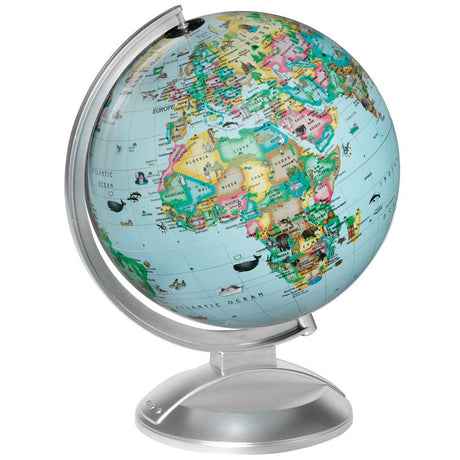 Replogle Globe 4 Kids 10-inch illuminated desktop globe with silver plastic stand