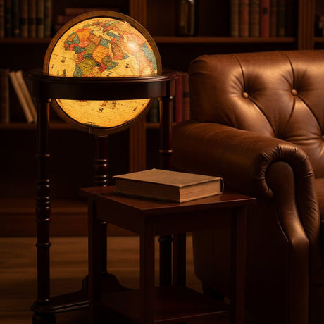 Replogle Lancaster 12 - Inch Illuminated Floor Globe (Antique Ocean) - Floor Globes - GlobeStore.com - 85801