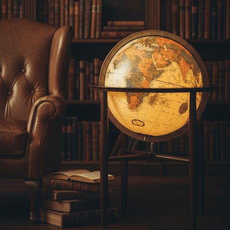 Replogle Austin 16 - Inch Antique Ocean Illuminated Floor Globe - Floor Globes - GlobeStore.com - 64044
