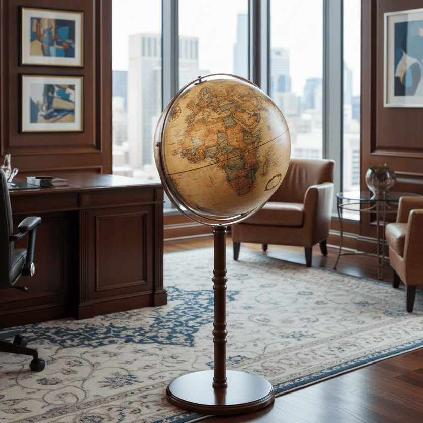Replogle Commander II 16 - Inch Antique Ocean Raised Relief Floor Globe - Floor Globes - GlobeStore.com - 22839