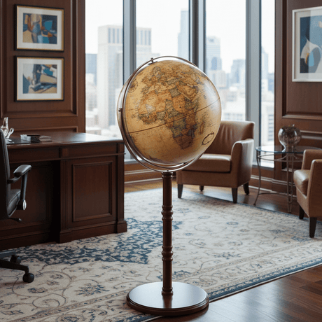 Replogle Commander II 16 - Inch Antique Ocean Raised Relief Floor Globe - Floor Globes - GlobeStore.com - 22839
