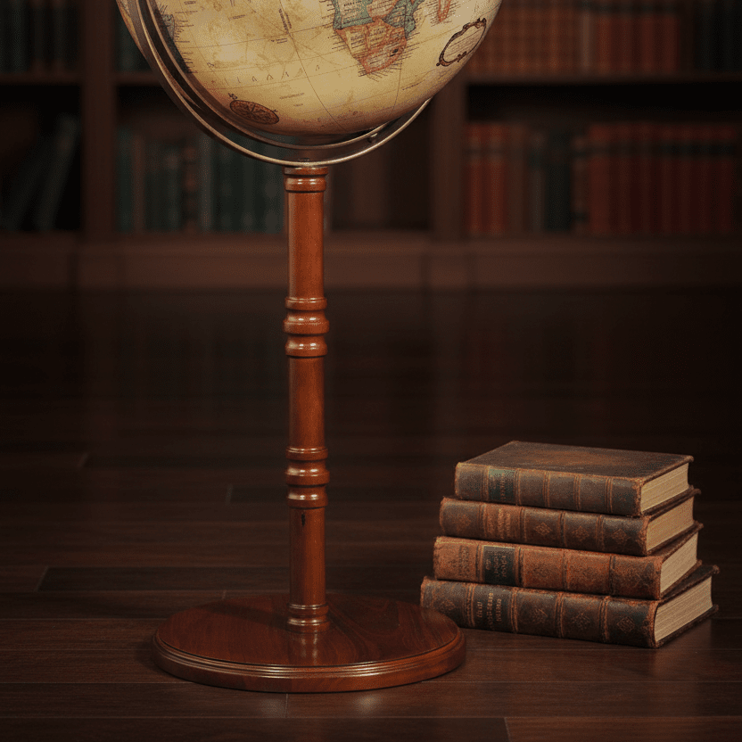 Replogle Commander II 16 - Inch Antique Ocean Raised Relief Floor Globe - Floor Globes - GlobeStore.com - 22839
