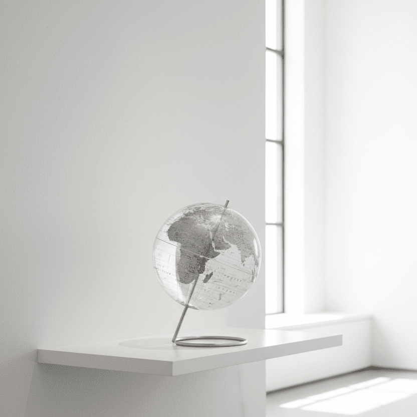 Replogle Crystal Marquise 12 - Inch Clear & Silver Desktop Globe - Desk Globes - GlobeStore.com - 80506