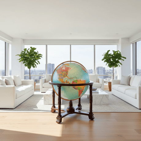 Replogle Diplomat 32 - Inch Blue Ocean Illuminated Floor Globe - Floor Globes - GlobeStore.com - 65325