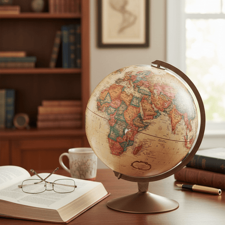 Replogle Franklin 12 - Inch Antique Ocean Raised Relief Desktop Globe - Desk Globes - GlobeStore.com - 31501