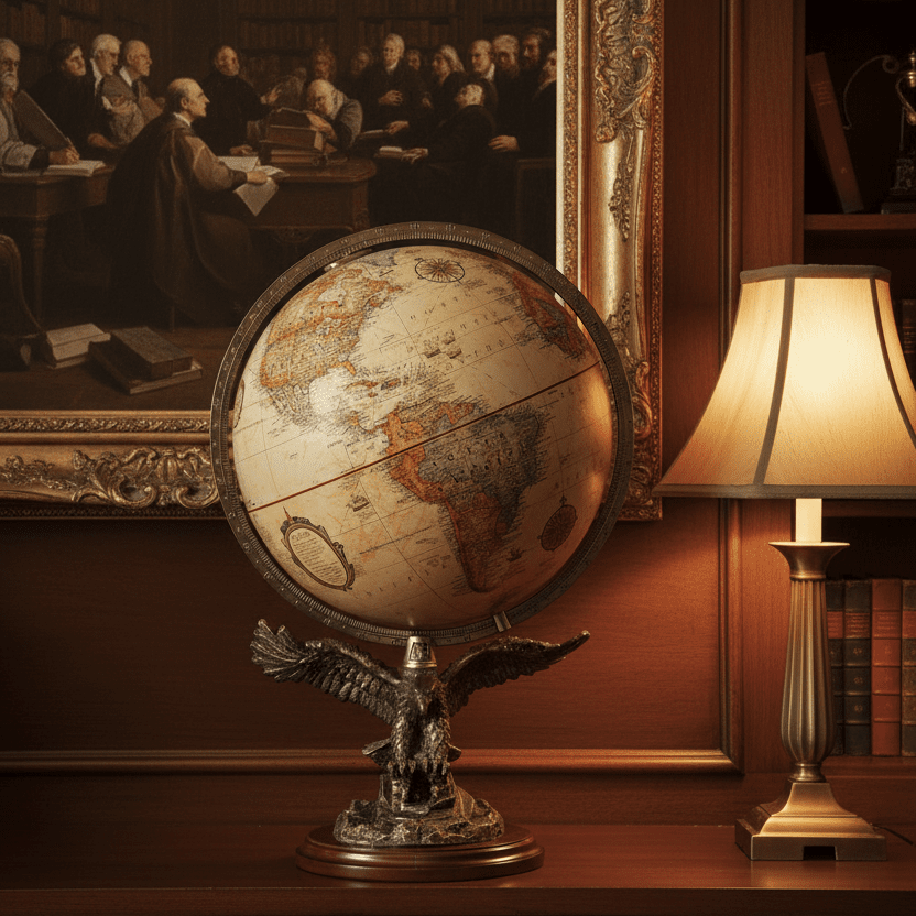 Replogle Freedom 12 - Inch Antique Ocean Desktop Globe with Eagle Stand - Desk Globes - GlobeStore.com - 31638