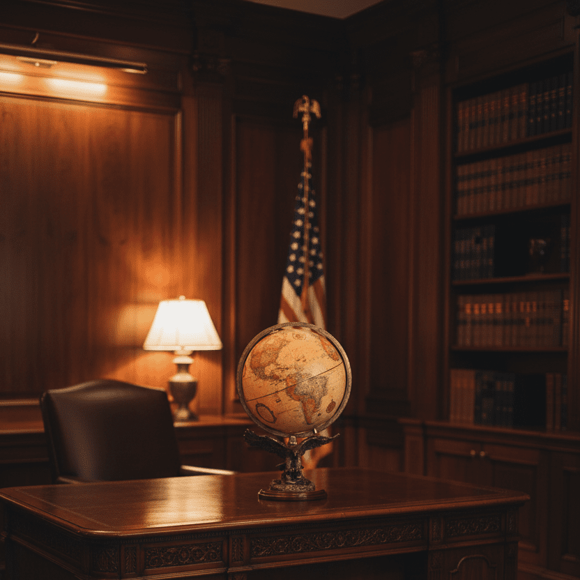 Replogle Freedom 12 - Inch Antique Ocean Desktop Globe with Eagle Stand - Desk Globes - GlobeStore.com - 31638