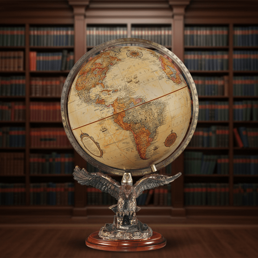 Replogle Freedom 12 - Inch Antique Ocean Desktop Globe with Eagle Stand - Desk Globes - GlobeStore.com - 31638