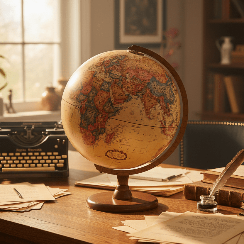 Replogle Hastings 12 - Inch Antique Ocean Raised Relief Desktop Globe - Desk Globes - GlobeStore.com - 31509