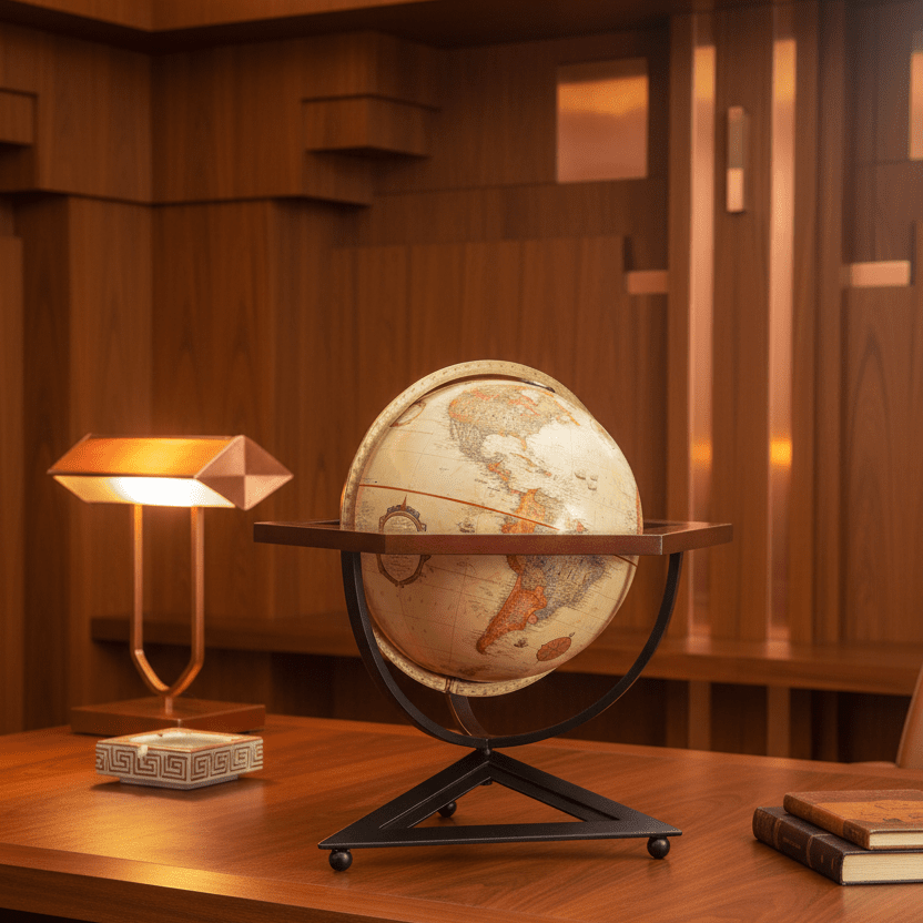 Replogle Hexagon 12 - Inch Antique Ocean Desktop Globe (Frank Lloyd Wright Collection) - Desk Globes - GlobeStore.com - 31821