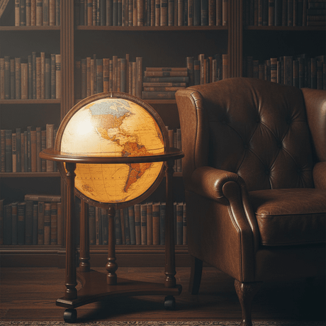 Replogle Lafayette 16 - Inch Antique Ocean Illuminated Floor Globe - Floor Globes - GlobeStore.com - 64005