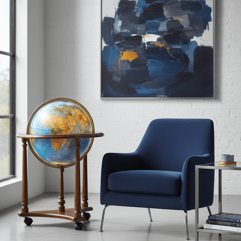 Replogle Lafayette 16 - Inch Blue Ocean Illuminated Floor Globe - Floor Globes - GlobeStore.com - 64105