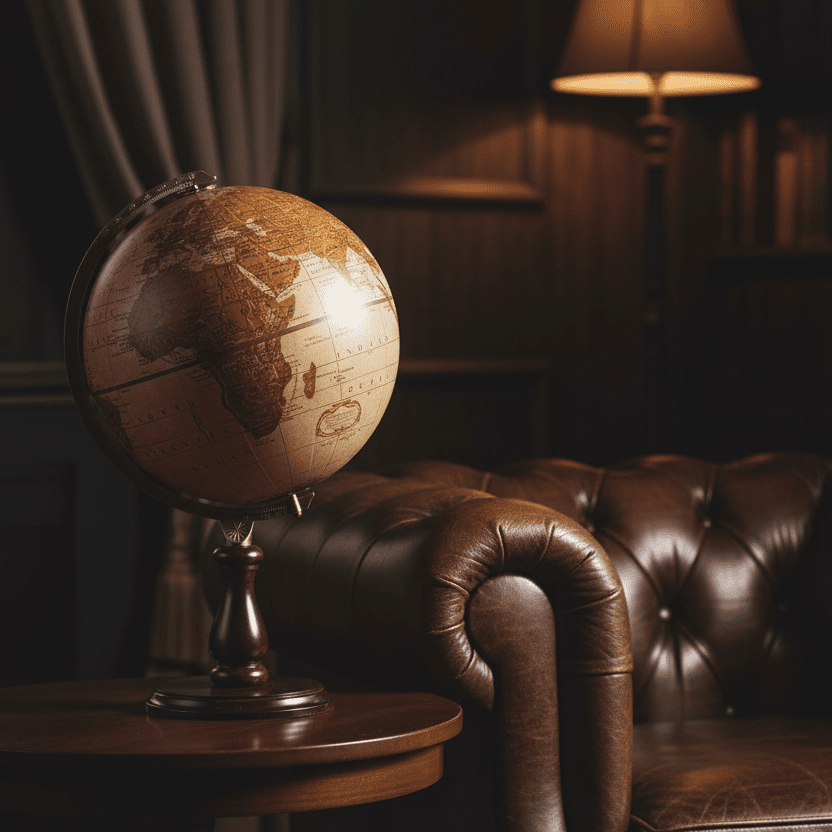 Replogle Leather Expedition 12 - Inch Genuine Leather Raised Relief Desktop Globe - Desk Globes - GlobeStore.com - 35522