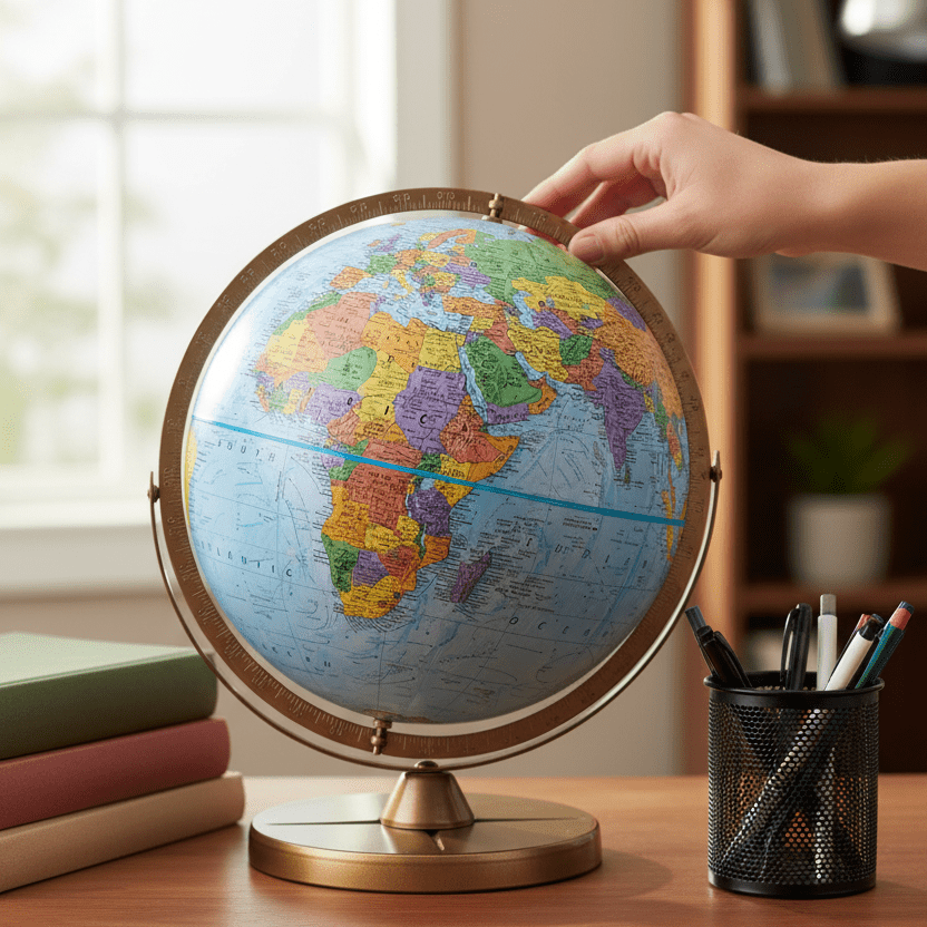 Replogle Pioneer 12 - Inch Blue Ocean Raised Relief Desktop Globe - Globes for Kids - GlobeStore.com - 30801