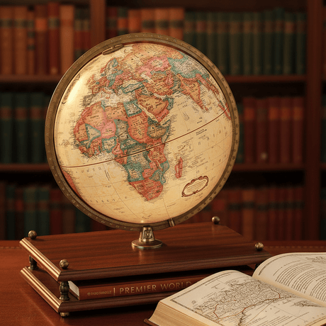 Replogle Premier 12 - Inch Antique Ocean Raised Relief Desktop Globe - Desk Globes - GlobeStore.com - 31625