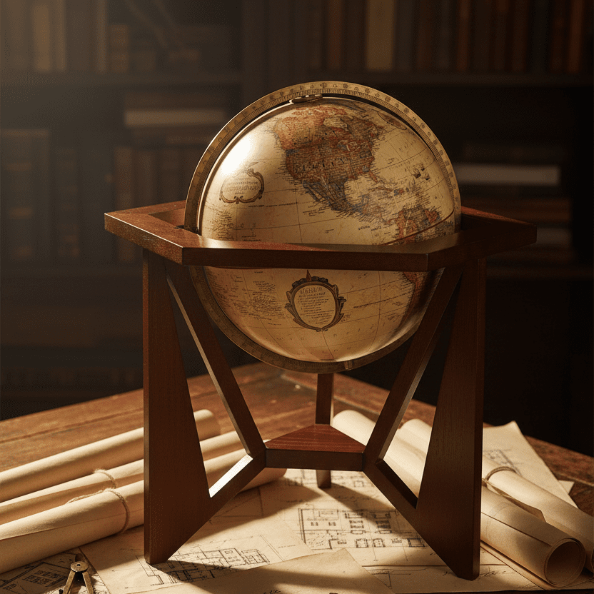 Replogle San Marcos 12 - Inch Antique Ocean Desktop Globe (Frank Lloyd Wright Collection) - Desk Globes - GlobeStore.com - 31819