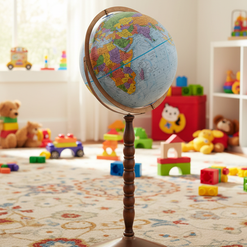 Replogle Treasury 12 - Inch Blue Ocean Raised Relief Convertible Floor Globe - Globes for Kids - GlobeStore.com - 30803