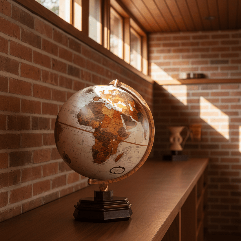 Replogle Usonian 12 - Inch Bronze Metallic Desktop Globe (Frank Lloyd Wright Collection) - Desk Globes - GlobeStore.com - 37538