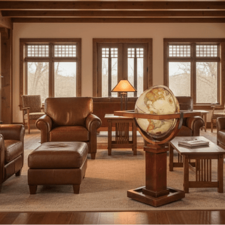 Replogle Wright 16 - Inch Antique Ocean Floor Globe (Frank Lloyd Wright Collection) - Floor Globes - GlobeStore.com - 22712