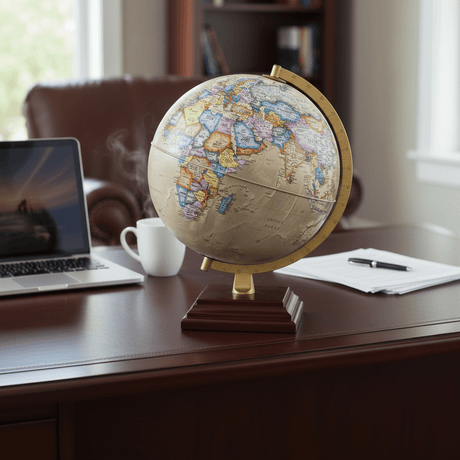 Waypoint Geographic Atlantic Plus 12 - Inch Illuminated Desktop Globe - Desk Globes - GlobeStore.com - WP21014