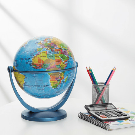 Waypoint Geographic GyroGlobe 4 - Inch Blue Ocean Desktop Globe - Globes for Kids - GlobeStore.com - WP50200