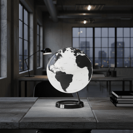 Waypoint Geographic Light & Color Designer Series 12 - Inch Illuminated Globe - Charcoal - Desk Globes - GlobeStore.com - WP40001