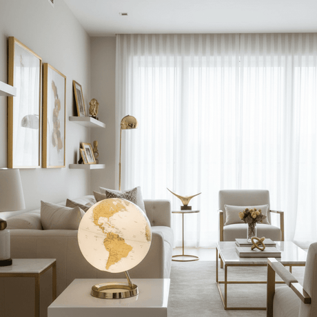 Waypoint Geographic Light & Color Designer Series 12 - Inch Illuminated Globe - Gold - Desk Globes - GlobeStore.com - WP40002