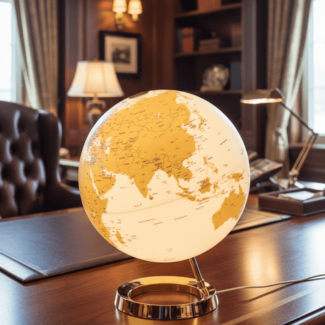 Waypoint Geographic Light & Color Designer Series 12 - Inch Illuminated Globe - Gold - Desk Globes - GlobeStore.com - WP40002