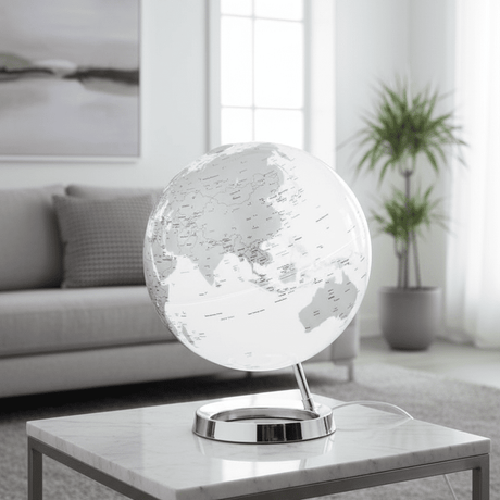 Waypoint Geographic Light & Color Designer Series 12 - Inch Illuminated Globe - Silver - Desk Globes - GlobeStore.com - WP40004