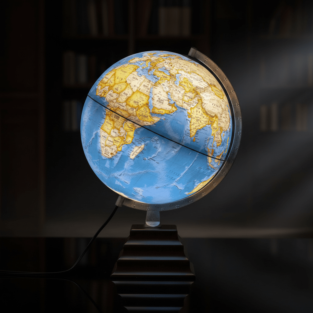 Waypoint Geographic Pacific Plus 12 - Inch Illuminated Desktop Globe - Desk Globes - GlobeStore.com - WP21010