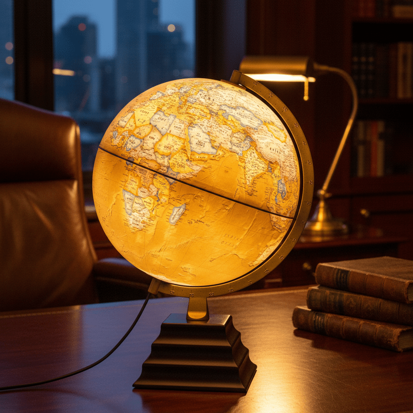 Waypoint Geographic Peninsula Plus 12 - Inch Illuminated Desktop Globe - Desk Globes - GlobeStore.com - WP21015