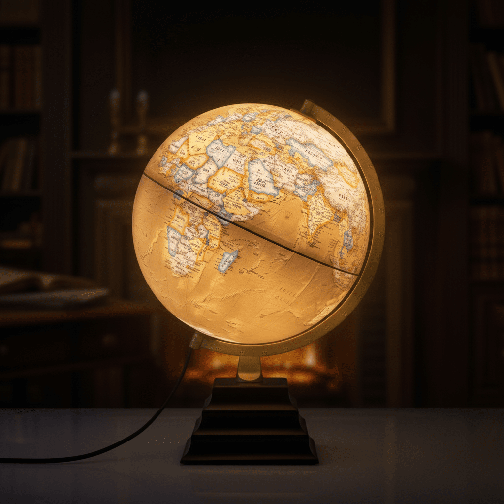 Waypoint Geographic Peninsula Plus 12 - Inch Illuminated Desktop Globe - Desk Globes - GlobeStore.com - WP21015