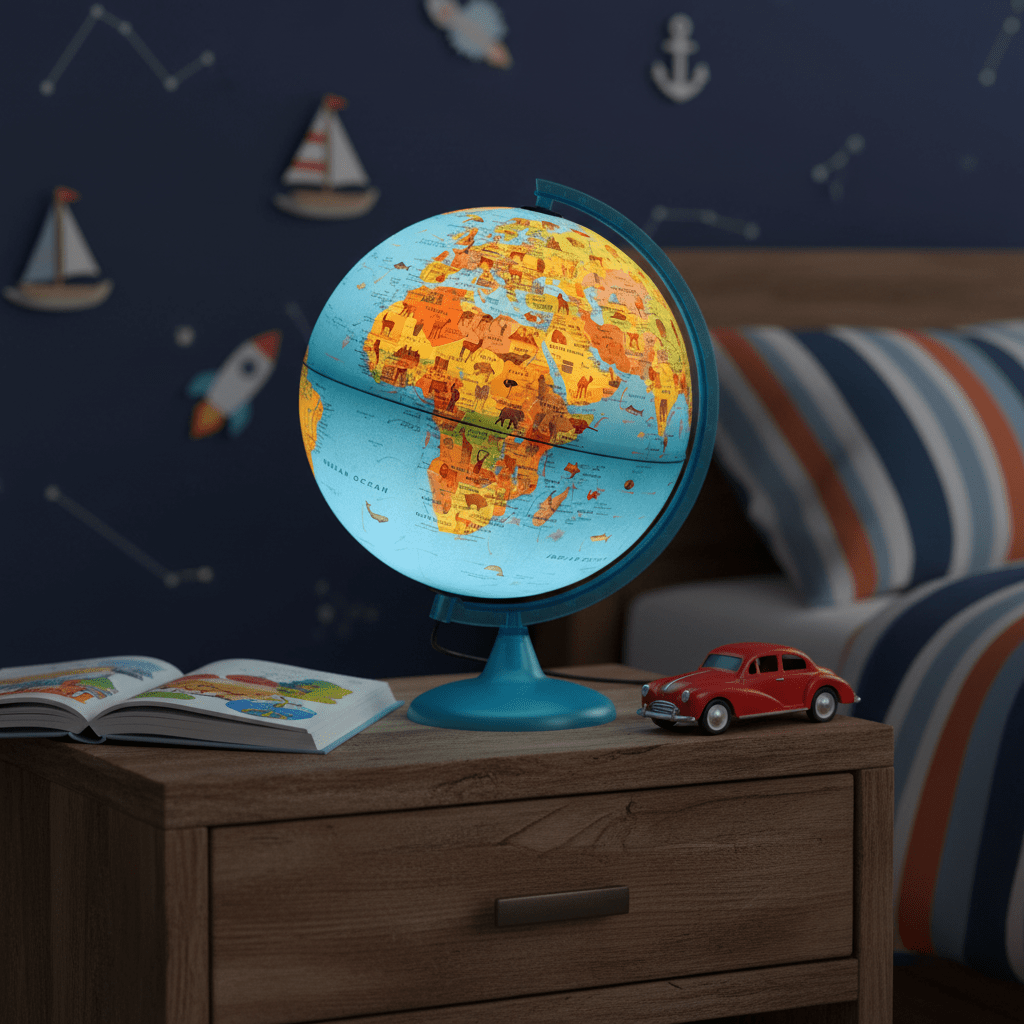 Waypoint Geographic Safari Explorer Blue Animals 10 - Inch Illuminated Globe - Globes for Kids - GlobeStore.com - WP12101