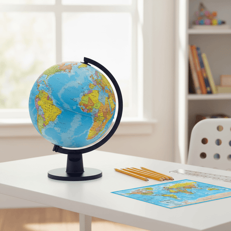Waypoint Geographic Scout Plus 12 - Inch Kids Desktop Globe with Bonus Map - Globes for Kids - GlobeStore.com - WP11001