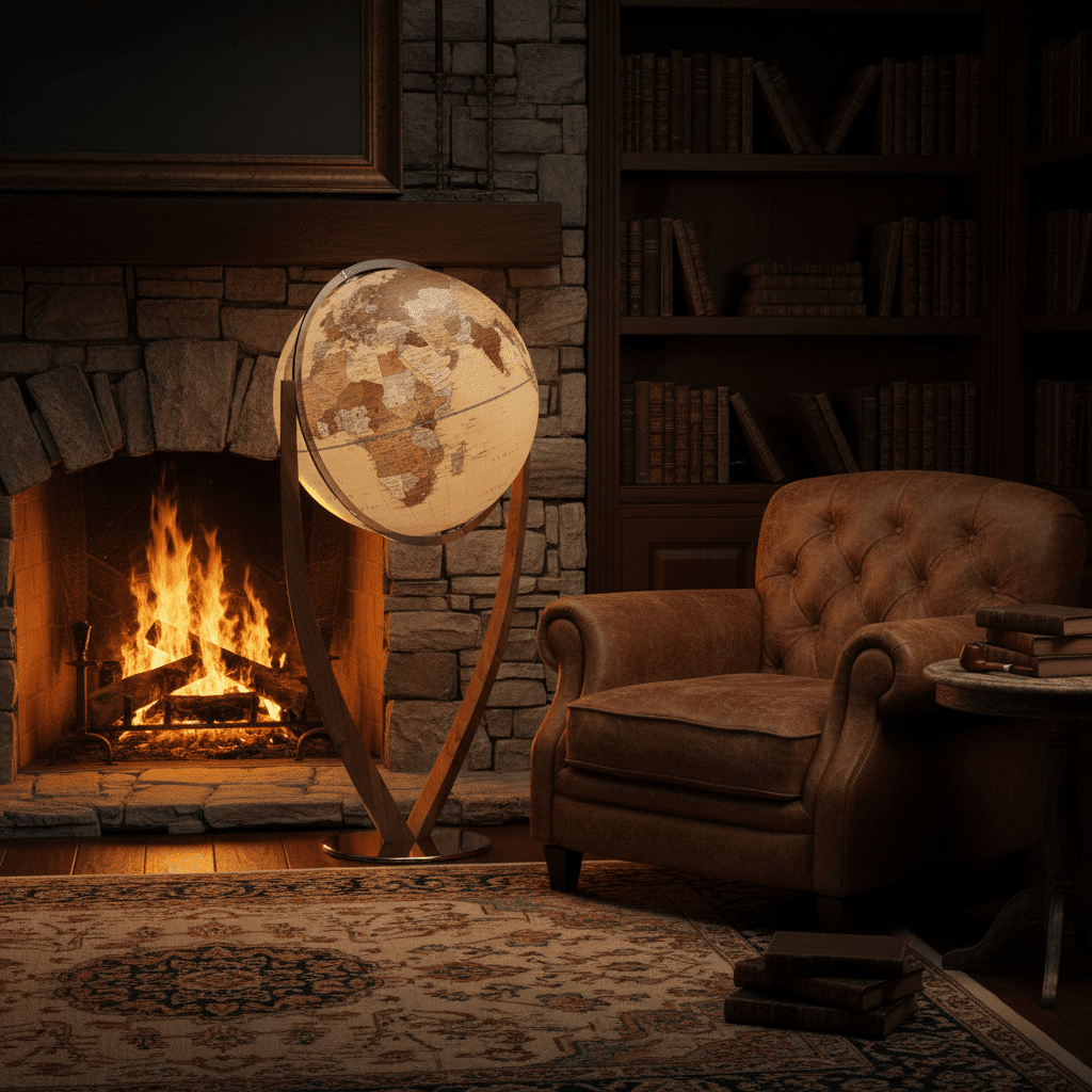 Waypoint Geographic Versus 24 - Inch Floor Standing Globe with Walnut "V" Stand - Floor Globes - GlobeStore.com - WP61121